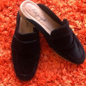 Free People velvet mules